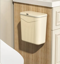 White Wall-Mounted Trash Bin Durable Plastic Space-Saving Kitchen Garbage Storage Multi-Functional Effortless Cleanup